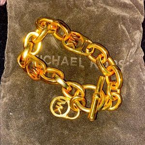Michael Kors chain link gold bracelet with bag